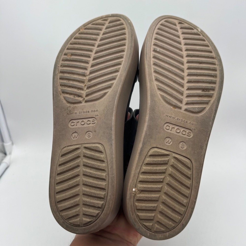 Crocs Brooklyn Low Wedge Sandals Black Mushroom LiteRide Platform Womens 8 - Picture 6 of 6